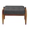 Baxton Studio Jeanine Japandi Dark Grey Fabric and Walnut Brown Finished Wood Ottoman Footstool 233-13168-ZORO - alternate 7